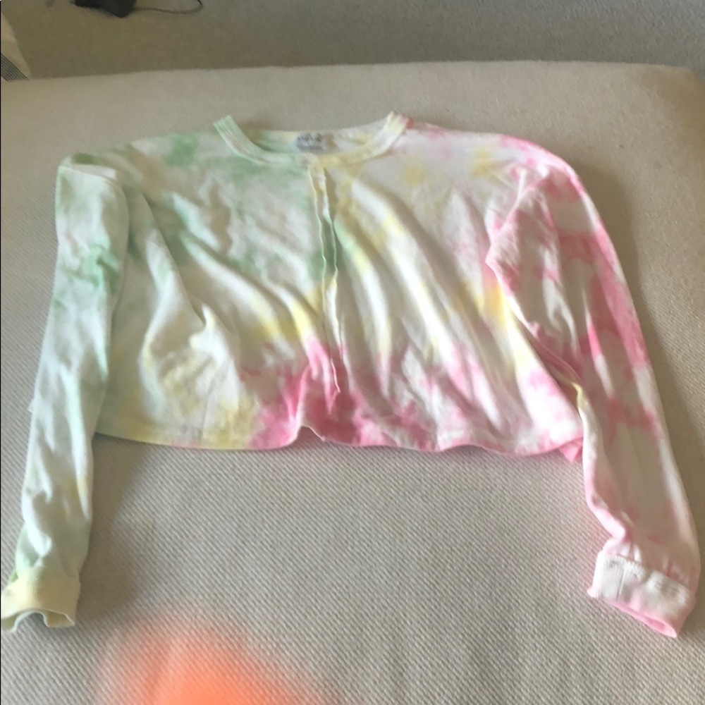 Tie dye cropped light sweatshirt